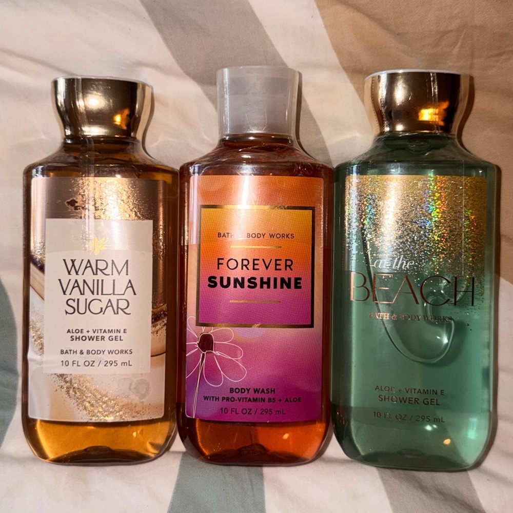 Bath & Body Works Shower Gel Set - Gold, Green, Orange - Picture 2 of 3